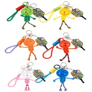 6Pcs Pickleball Handmade Keychains, Inspirational Gifts for Pickle ball Lovers Women Men, Cute Unique Design in 6 Colors (Acrylic Paddle)