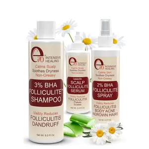 e70 Folliculite 3-Piece Set - Folliculite Shampoo, Dry Scalp Serum & Body Spray with Salicylic Acid, Tea Tree Oil & Peppermint Oil - Soothes Itchy Scalp, Razor Bumps & Blemishes