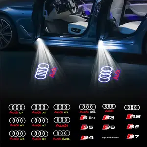 LED Car Door Logo Welcome Light Laser Projector Lamp For Audi Sline S3 S4 S5 S6 S7 RS Quattro Q7 Q5 Q3 A4 B8 8P A3 A6 C7 A5 A6L Led Step Lights