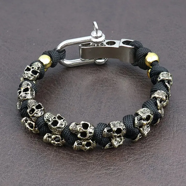 Woven In Skulls Vintage Gothic Bracelet
