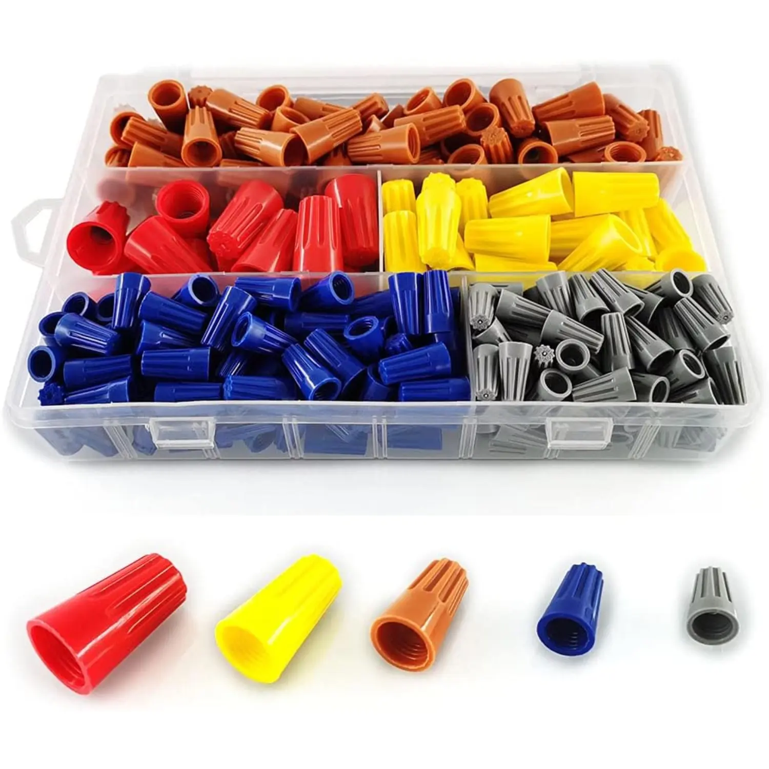 316 Pcs Electrical Wire Cap Connectors Nuts Set,Portable Colored Wire Caps,Screw on Terminals Assortment,5 Sizes Wire Connectors for Quick Connections,Christmas Party Gifts,Hand Tools Kits