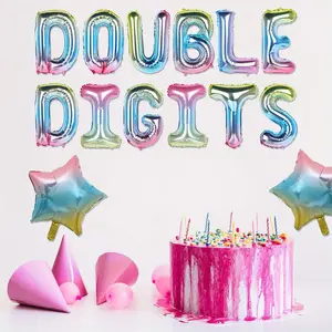 1 Set Double Digits Birthday Decorations Gradient Double Digits Birthday Decoration, Double Digits Birthday Balloons, rose Gold Foil Balloons for Birthday
