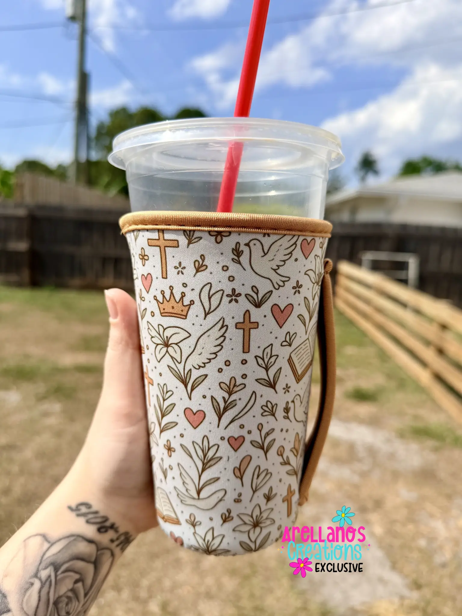Golden Boho Faith Cup Koozie (1ct) EXCLUSIVE