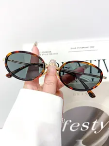 New Vintage Oval Fashion Glasses, Vintage Sun Glasses, High-Quality Metal Frame Design, Unisex Elegant Daily Wear Decorative Eyewear, Vintage Trendy Sunglasses
