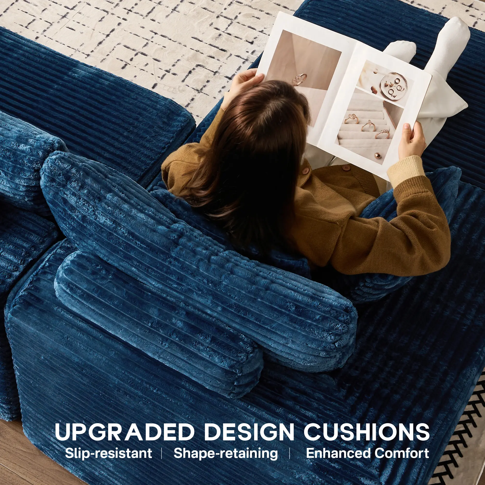CAODOC 108“ Cloud Modular Sectional Couch with 1 Ottoman,Modern Minimalist Upholstered Couches, Comfort L Shaped Sofa for Living Room,Deep Seat Corner Couch,Free Combination,No Assembly Required CAODOC 108“ Cloud Modular Sectional Couch with 1 Ottoman,Modern Minimalist Upholstered Couches, Comfort L Shaped Sofa for Living Room,Deep Seat Corner Couch,Free Combination,No Assembly Required