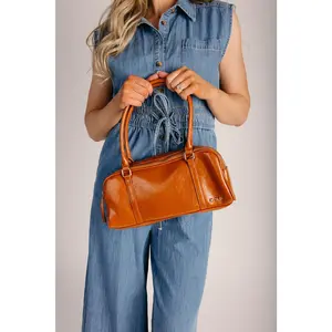 The Arlys Barrel Shoulder Bag in Caramel