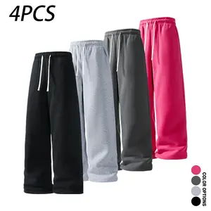 Men’s simple solid-color basic long pants—versatile, comfortable athletic/fitness loose casual trousers for everyday wear.