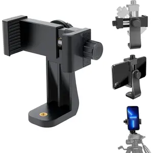 Premium Smartphone Holder/Vertical and Horizontal Tripod Mount Adapter Rotatable Bracket with 1/4 inch Screw/Adjustable Clip for iPhone, Android Cell Phone, Selfie Stick, Camera Stand