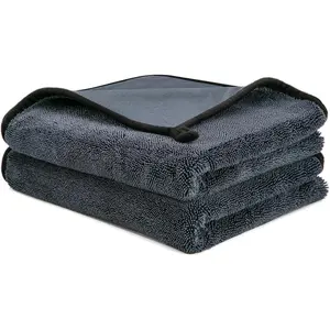 Drying Towels 35"x24" Large Microfiber Towels for  Detailing 600 GSM Gray - 2 Pack