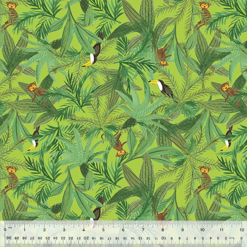 Fabric Windham Bright Leaf Canopy Creatures by the Quarter Yard 54668-4