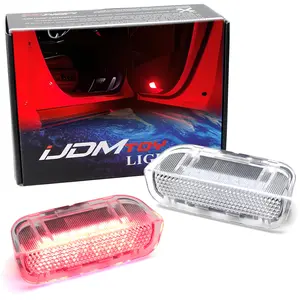 iJDMTOY Brilliant Red Full LED Side Door Courtesy Lamps For Volkswagen EOS Golf GTI Jetta Passat CC etc, OEM Replacement, by 18-SMD Red LED Lights & CAN-Bus Error Free