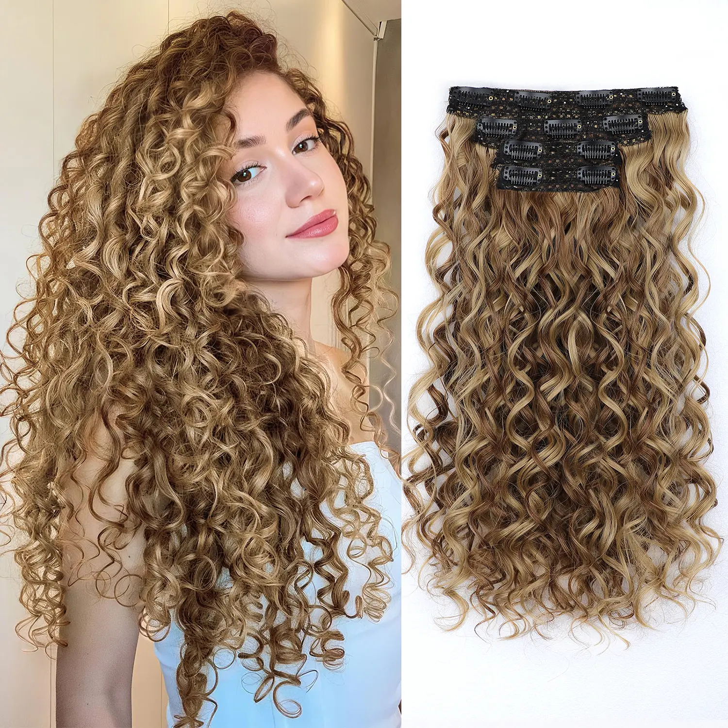 128H24# Light Brown with Blonde Highlights