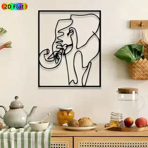 1pc Minimalist Elephant Metal Wall Art, Line Art Elephant Wall Sculptures Mural, Artistic Metalwork, Intricate Craftsmanship, Perfect for Diwali, Housewarming Decor, Perfect for Living Room Bedroom Office Decor, Ideal Gift for Wildlife Enthusiasts.