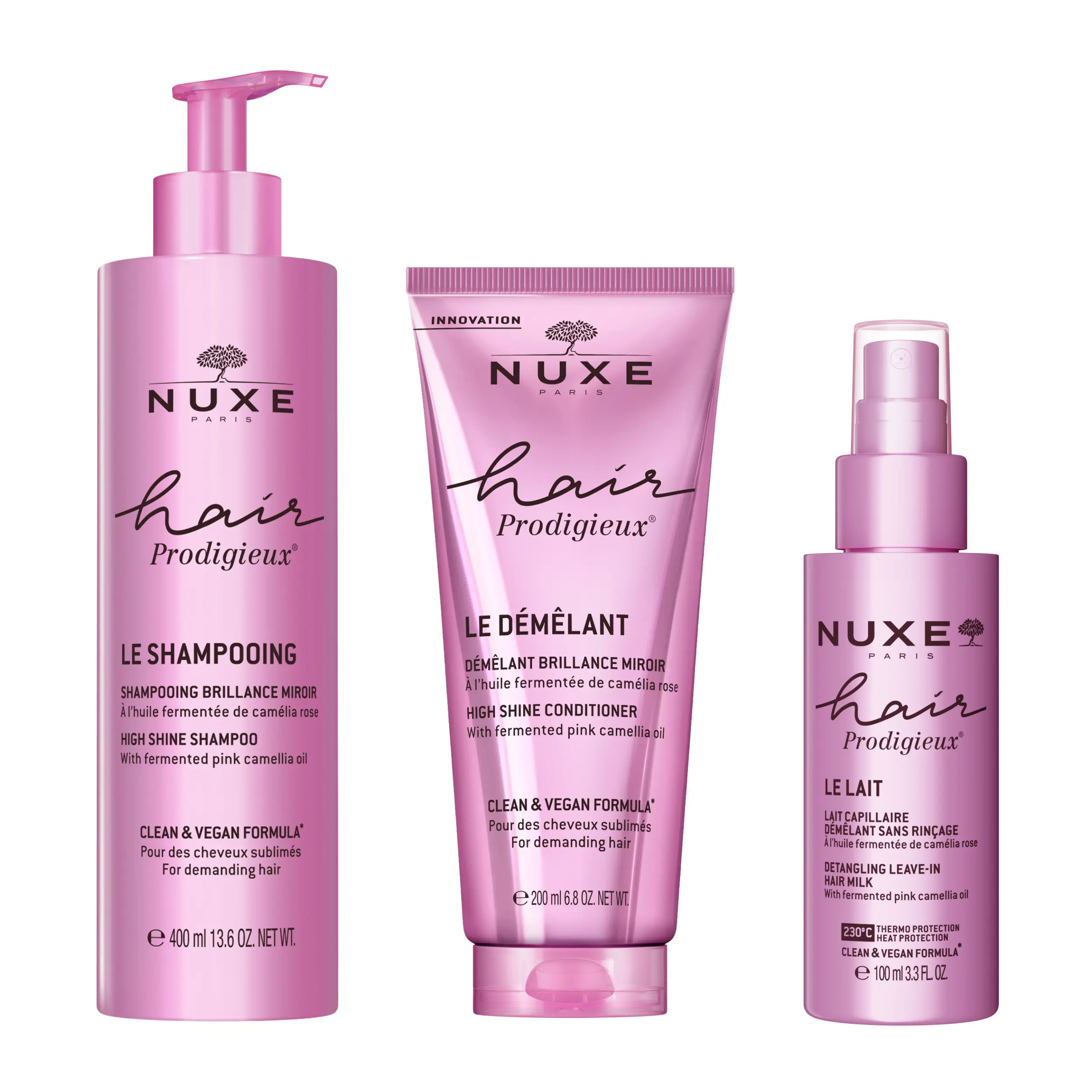 NUXE Hair Prodigieux Hair Care Trio, Shampoo, Conditioner & Heat Protectant Spray NUXE Hair Prodigieux Hair Care Trio, Shampoo, Conditioner & Heat Protectant Spray