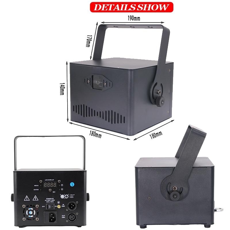 Dj bar Beam Light 5W Laser RGB Full Color 3D Animation DMX512 Sound Activated Control Party Lights for Club Birthday Bar Disco Concert