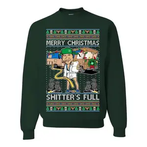 "Made in USA Merry Christmas Shitter's Full Sweatshirt, Funny Christmas Vacation Sweater, Cousin Eddie Holiday Shirt, Classic Xmas Movie Parody Crewneck, Unisex Ugly Christmas Sweater "