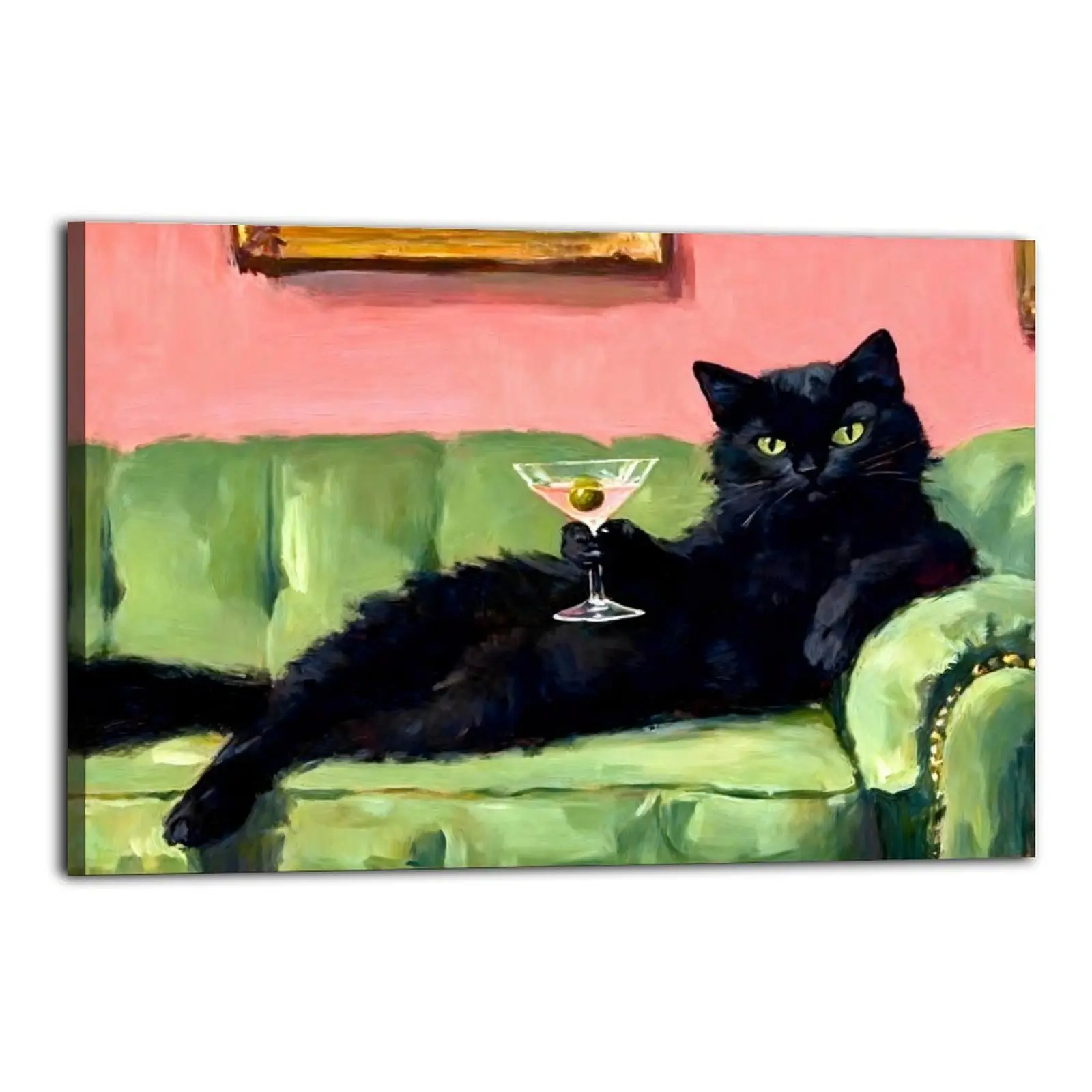 Black Cat on Sofa| Bedroom Art | Bathroom Art | Trendy Wall Art | Funky Wall Art