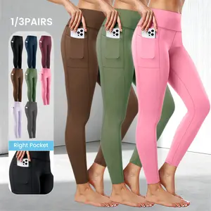 Women's Pocketed Sports Pants Yoga Pants High-Waisted Butt-Lifting Tummy-Tucking Soft Comfortable Anti-Pilling Fabric Suitable for Everyday Casual Wear Outdoor Sports Training and Running Fall Clothing Base Layer Pants