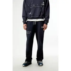 Pacsun Men's Washed Black Terrain Straight Leg Sweatpants