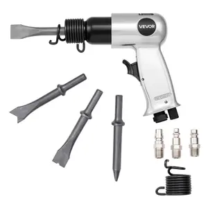 Summervibes VEVOR Air Hammer, 4500BPM Pneumatic Hammer with 1.57-inch Stroke 4PCS Chisels Round Shank, Lightweight Compact Air Chisel Pneumatic Shovel Tool for Cutting Punching Scraping