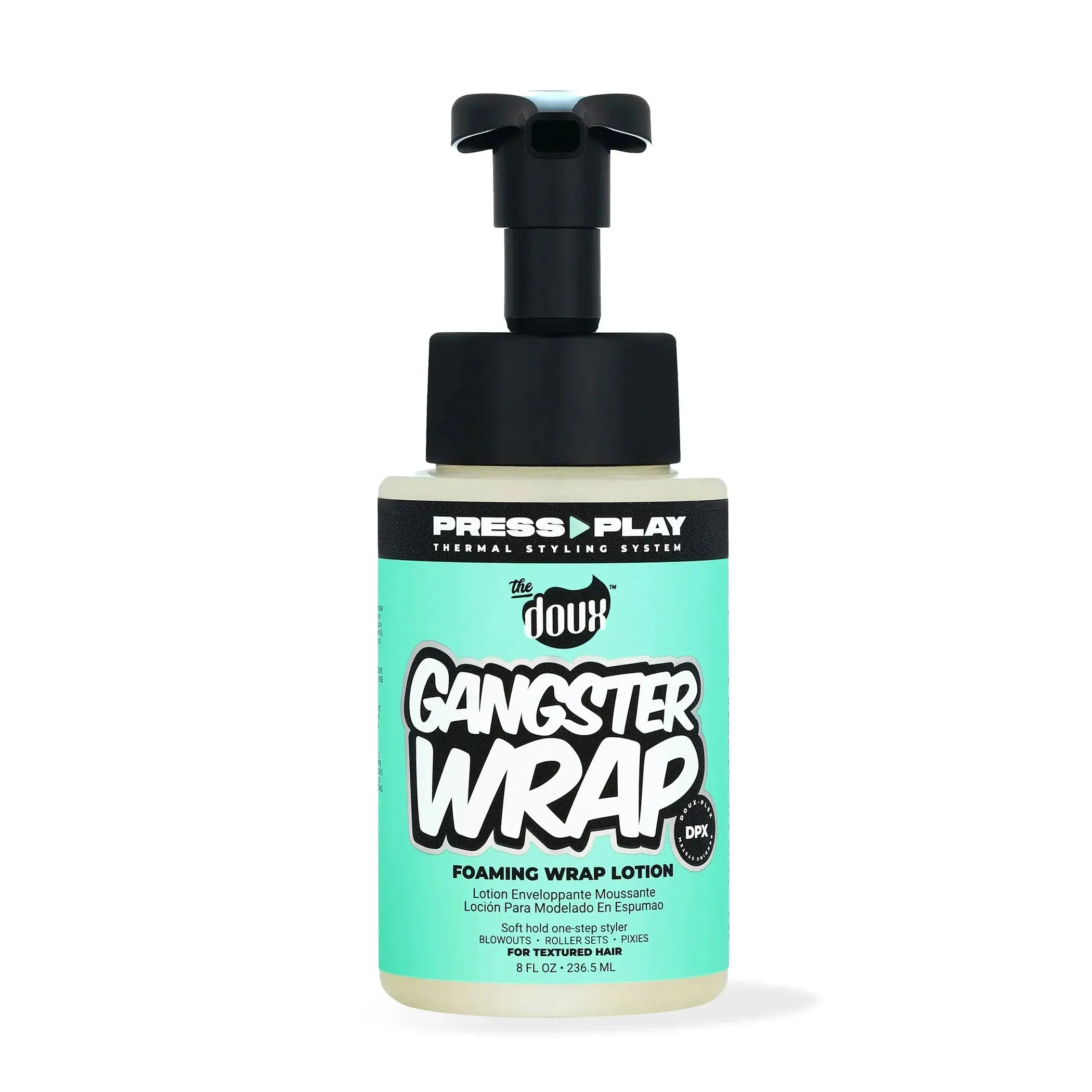 The Doux Gangster Wrap Foam Wrap Lotion - Nourishing Haircare Styler with Aloe, Jojoba Oil, Heat Protection, Humidity Protection, 8 oz