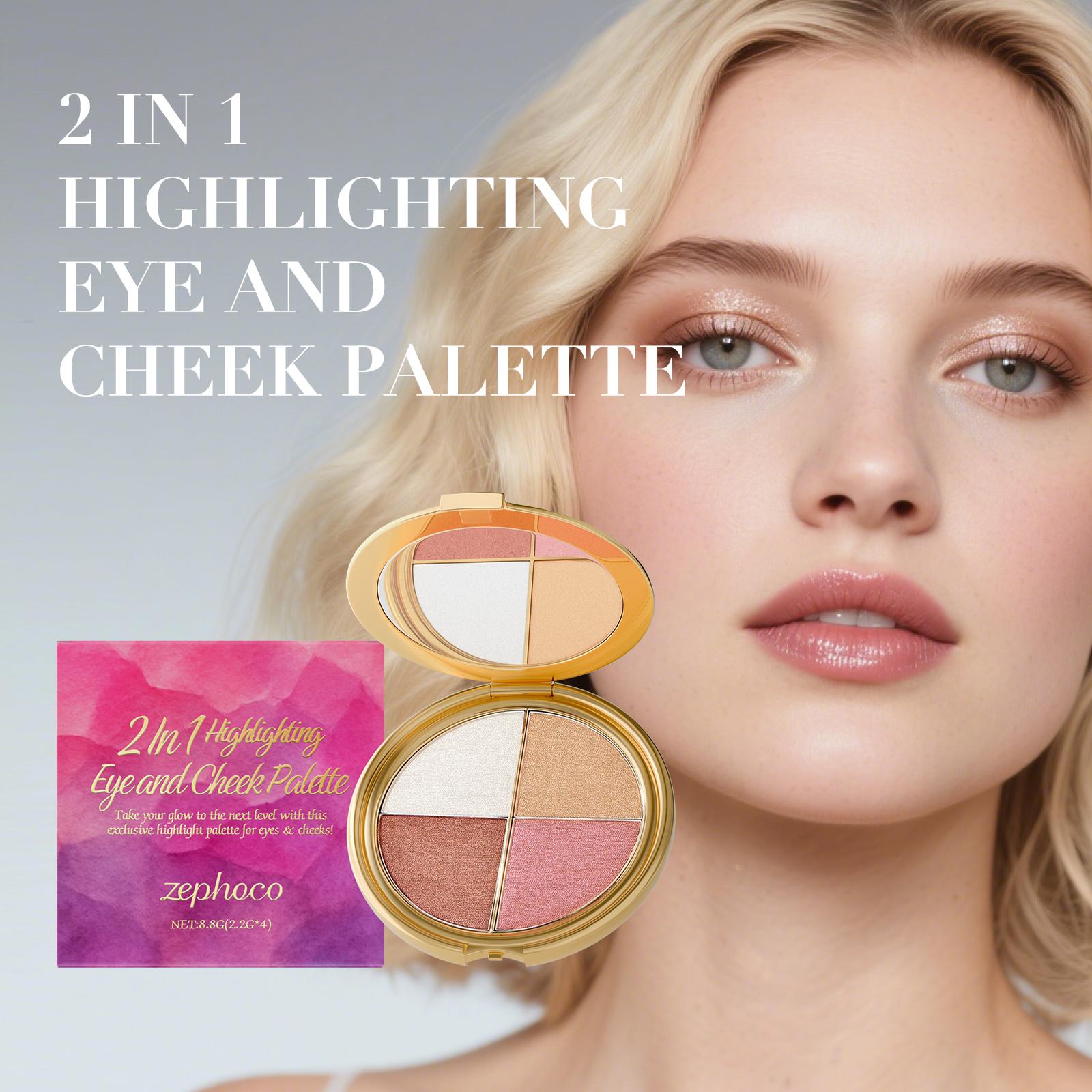 Buy 1 Get 1 Free cheek palette - eyeshadow and highlighter makeup Shimmer bedazzled beauty tiktokshopspringglowup