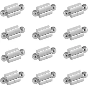 Magnetic Necklace Clasps and Closures,Magnetic Clasps for Jewelry Making, 925 Silver, 20 Pack Necklace Bracelet Converter
