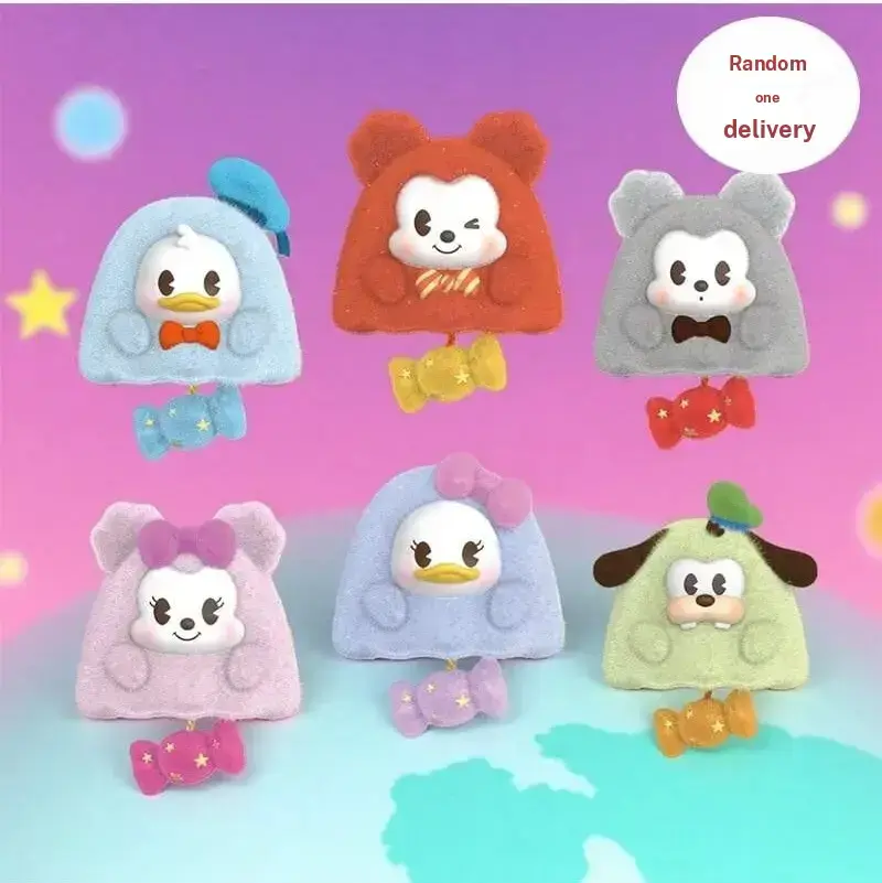 MINISO Disney Mickey And Friends Candy Color Vinyl Plush Blind Box Pendant Series Keychain Figure Gift ,Cute Toys For Gift & Girls Surprise Character#Summervibes, Back To School