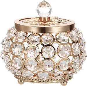 Crystal Jewelry Box with Glass Lid Small Trinket Organizer Mirrored Treasure Box Ring Holder Earrings Necklace Storage Box Keepsake Gift Box for Home... displayshelves Pack