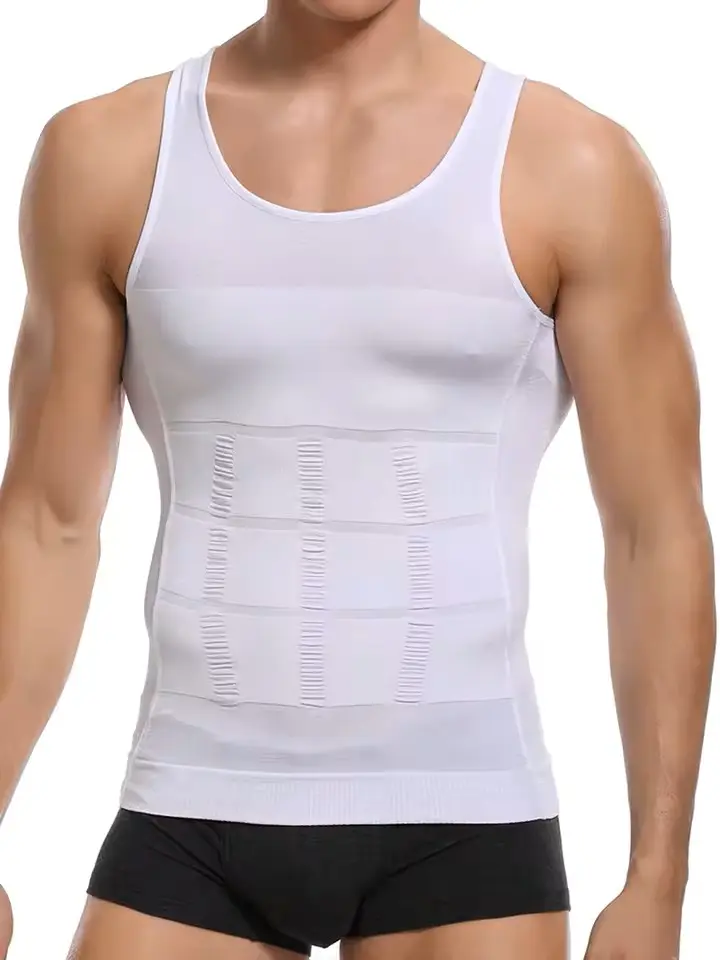 Mens Slimming Body Shaper Vest Shirt Abs Abdomen Slim Gym Workout Tummy Control Compression Tank Top Sleeveless Shapewear for Enhanced Workout Appearance