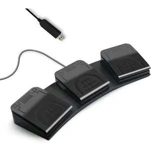 Foot Pedal PC USB Triple Foot  Programmable Computer Keyboard Shortcut Key Customized Combination Key One Key Move for Video  Office Equiment Control HID (Mechanical )