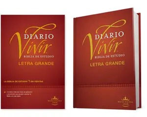Biblia de Estudio del Diario Vivir Rvr60, Letra Grande (Letra Roja, Tapa Dura) -- Tyndale, Hardcover