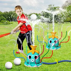 Kids Sprinkler, Baseball Sprinklers For Kids, Baseball Set Kids, 2 In 1 Kids Outdoor Water Play Sprinklers, Backyard 360° Roating Sprinkler Toddler T Ball Set, Summer Water Play Set-Rocket Sprinkler fathersdaygift