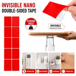 Nano Double-Sided Strong Adhesive Tape - Transparent tape suitable for walls, carpets, and floor mats. Features strong adhesion, leaves no traces, and residue-free.Ultra-strong Double Sided Adhesive Nano Tape/Tapes Heat Resistance for Bathroom Home