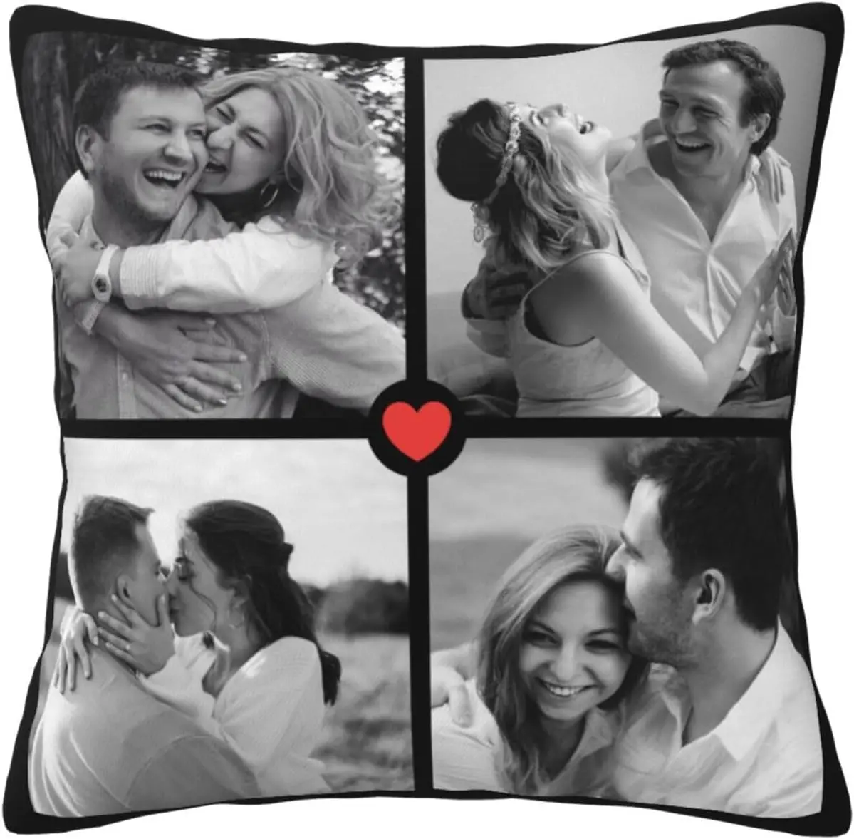 Custom Picture-Text Pillow Cover with Hidden Zipper, Double-Sided Print, Living Room Home Décor, Memorial Gift for Women on Valentine’s Day-Anniversary-Christmas