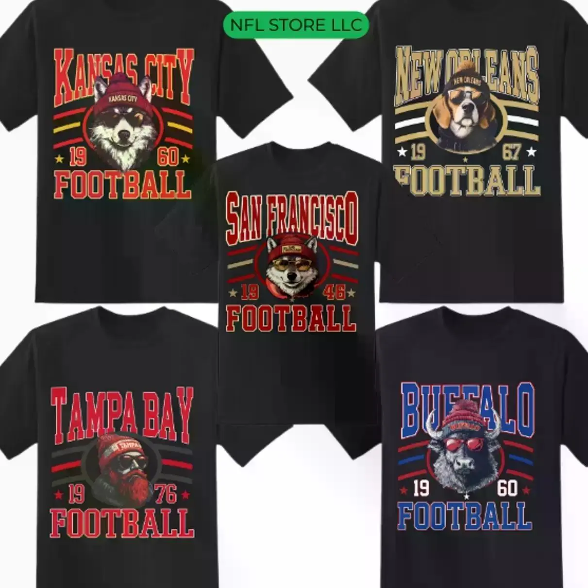 Retro 90s All Team Football T-Shirt, Gildan Black Graphic Tee, Spirit Animal Sports Hometown Football Style, Unisex Game Day Top