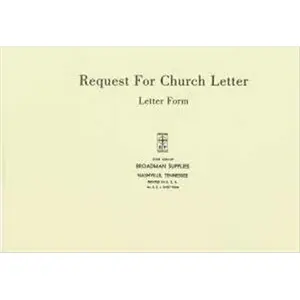 212 MAIN Church Letter Form Request (No. Rcl) - Stub, Perforated, 4x7.5" Forms (B & H Publishing Group Item 465275), Size 4X7.5"