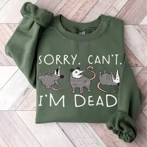 Unisex Possum Sweatshirt For Opossum Lover Funny Sweatshirt Cotton Menswear Sweater Tops