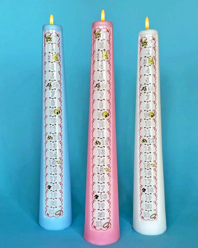 Birthday Countdown Candle, 1-21 Years Traditional Style