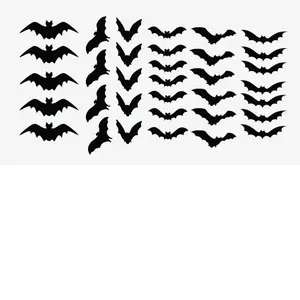 Bat Decal Set 24 Pack! Flat Window Waterproof Flower Colorful Gift Decoration