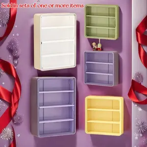 Large Wall-Mounted Display Rack, 3/4 Layer Acrylic Storage Box, Space-Saving, Transparent Compartments, Ideal for Collectibles, Cosmetics, Festivals