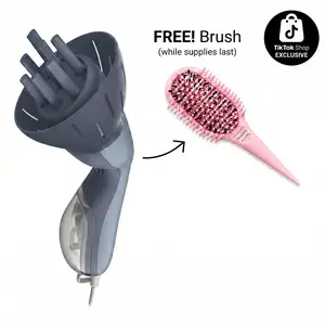 Conair InfinitiPRO Steam Curl Refresh Tool for Day 2-6 Hair, 7" Diffuser Attachment, 80mL Water Tank, 30-Second Heat-Up, Curl Reviver for 2C-4C Medium-to-Coarse Hair, US Plug