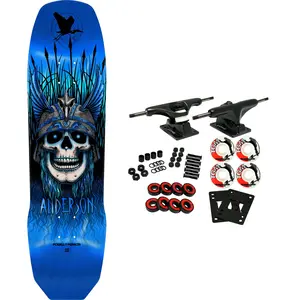 Powell Peralta Skateboard Complete Andy Anderson Heron Skull Blue Foil 8.45" x 31.8"