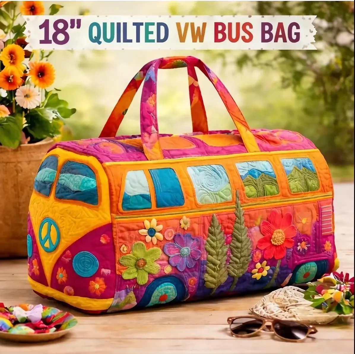 Unisex Boho  Weekender Travel Bag, Lightweight & Comfortable, Hippie Design