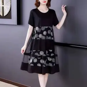 Women's Short Sleeve Dress New Summer Casual Polka Dot Design for Womenswear
