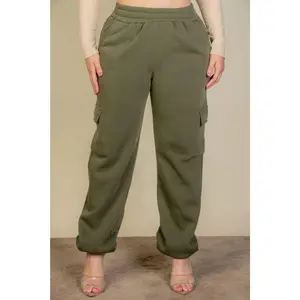 Plus Size Side Pocket Drawstring Waist Sweatpants