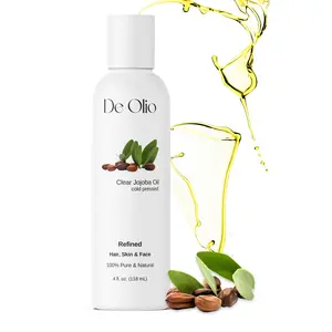 De Olio | Clear Jojoba Oil | 100% Pure & Natural | Face, Hair and Body | Cold Pressed | Soap Making & Massage | Carrier Oils