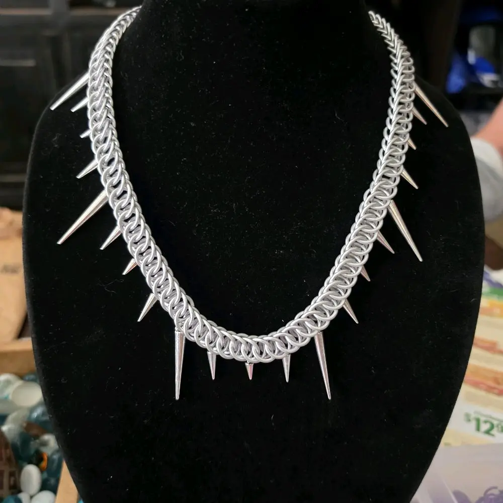 half persian silver spike chain/collar