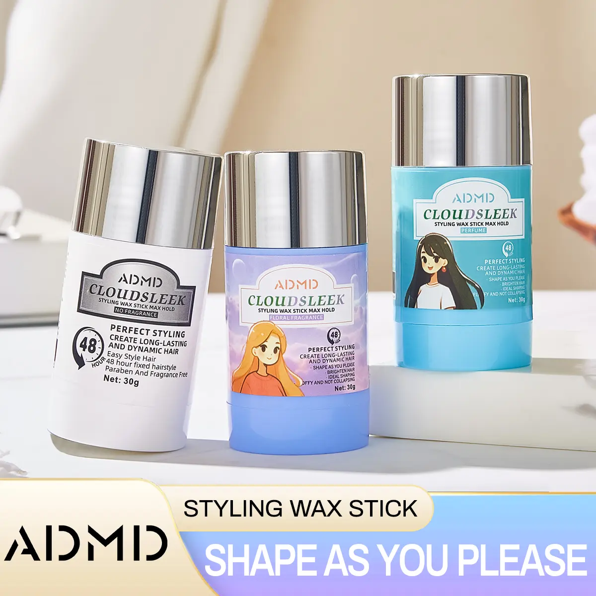 Hair Wax Stick Matte Long Lasting Wax stick for Hair Not Greasy Hair Smoothing Stick 1.05oz