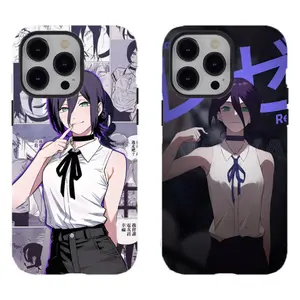 Chainsaw Man Reze Phone Case Dark Aesthetic Anime Fan Cover Compatible with iPhone 11-17 Pro Max/Plus and Samsung Galaxy S23-25
